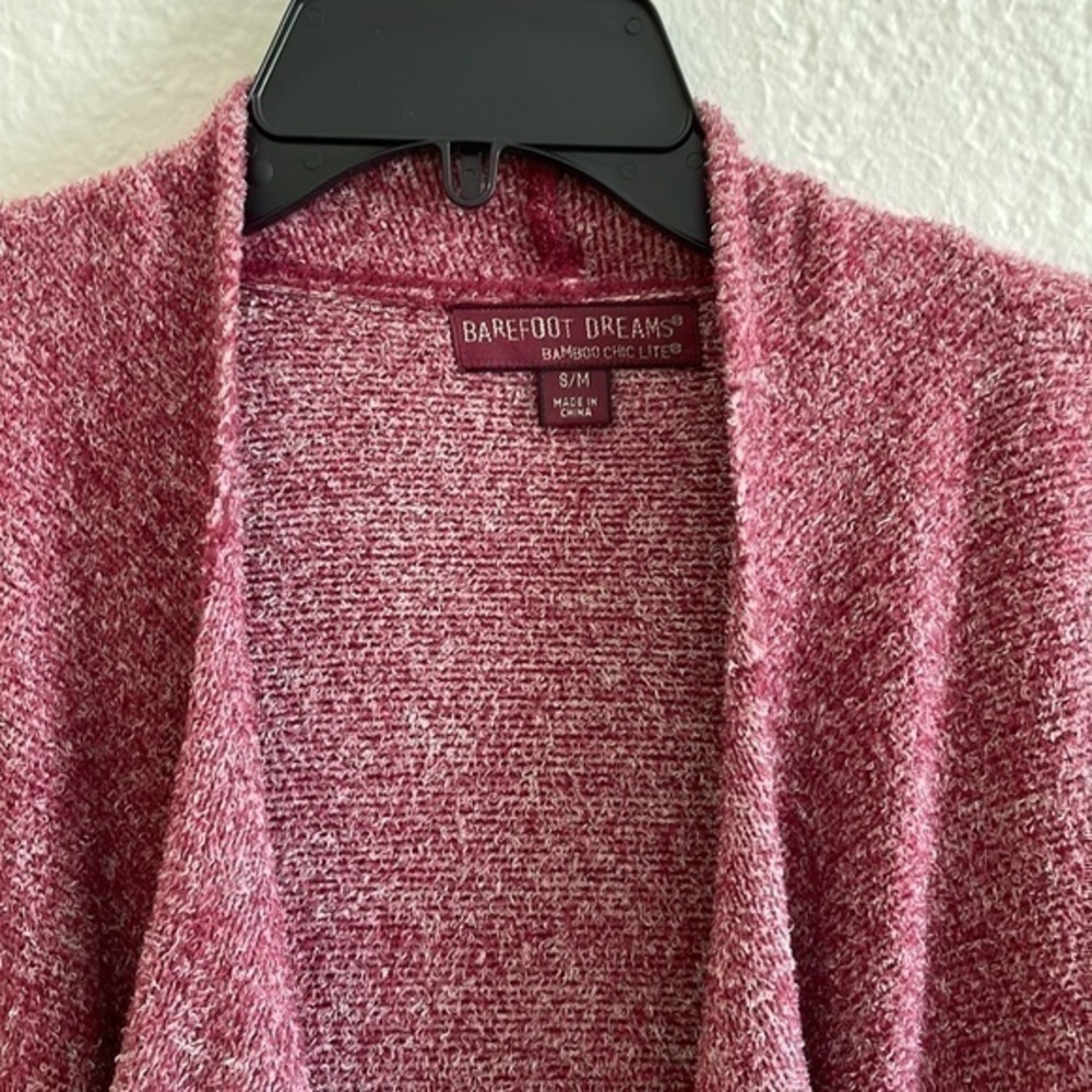 Barefoot dreams, Calypso wrap, bamboo chick lite, s/m cardigan cranberry - Picture 2 of 6